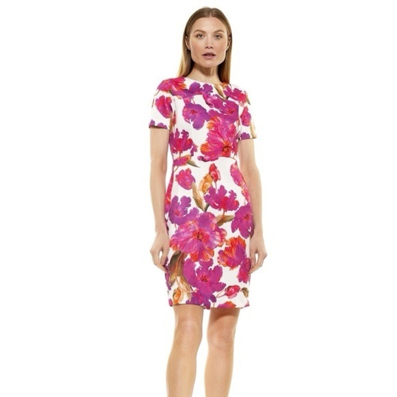 Alexia Admor Scuba Midi Floral Dress Size 10 - Picture 1 of 15
